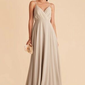 Neutral champagne chiffon bridesmaid dress